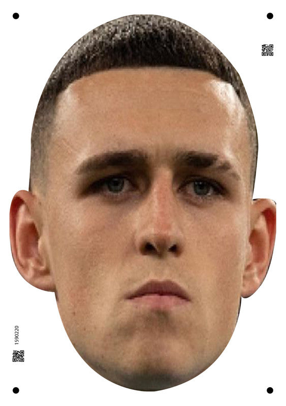 Phil Foden England Euros 2024 Celebrity Face Mask Fancy Dress - High-Quality Cardboard Masks for Any Occasion