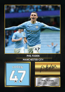Phil Foden Manchester City Signed Poster Print – Football Wall Art – Printed Autograph Soccer Memorabilia – Man City Fan Gift Decor