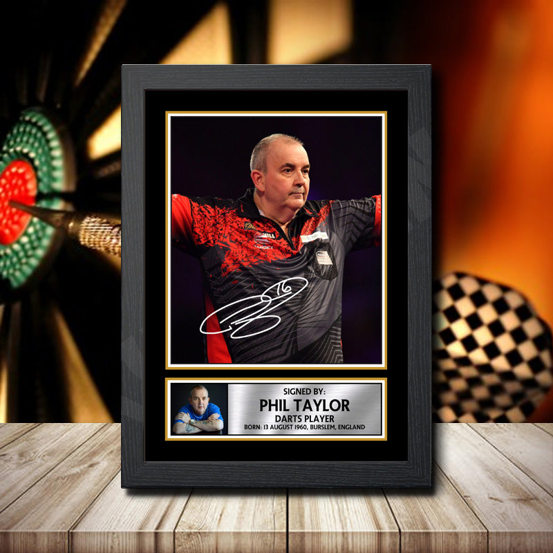 Phil Taylor Printed Signature Darts Star Poster Print Framed Wall Art Gift – Phil Taylor Printed Signature Darts Star Poster Print