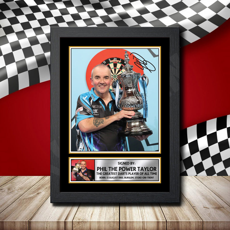 Phil Taylor Darts 1 Printed Signature Motorsport Star Poster Print Framed Wall Art Gift – Phil Taylor Darts 1 Printed Signature Motorsport Star Poster Print