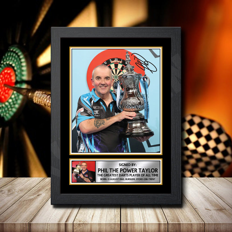 Phil Taylor Darts Printed Signature Darts Star Poster Print Framed Wall Art Gift – Phil Taylor Darts Printed Signature Darts Star Poster Print