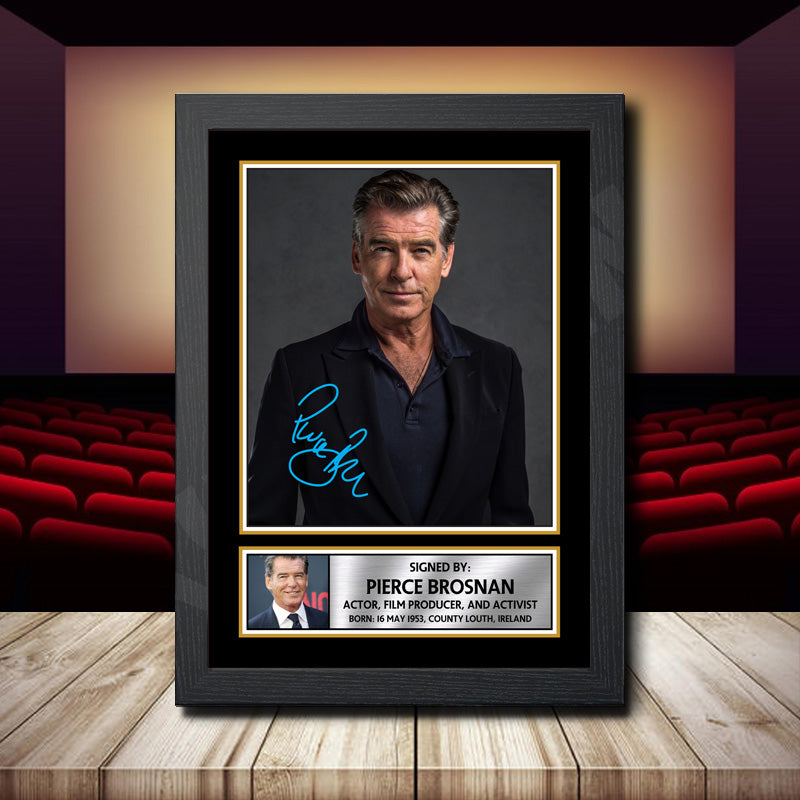 Pierce Brosnan 2 Printed Signature Movie Star Poster Print Framed Wall Art Gift – Pierce Brosnan 2 Printed Signature Movie Star Poster Print