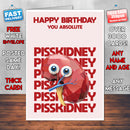 Rude Swear Word Birthday Card Design - P*SSKIDNEY