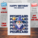 Rude Swear Word Birthday Card Design - P*SSWIZARD