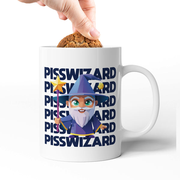 Rude Swear Word Printed Mug Design - P*SSWIZARD (3 Colours)