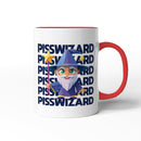 Rude Swear Word Printed Mug Design - P*SSWIZARD (3 Colours)