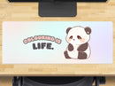 Panda – Colouring is Life Gaming Mouse Mat – Extra Large 800x300mm Desk Pad – Cute Kawaii Panda Art Mousepad for Artists, Gamers & Students – Non-Slip Base – Creative Desk Decor