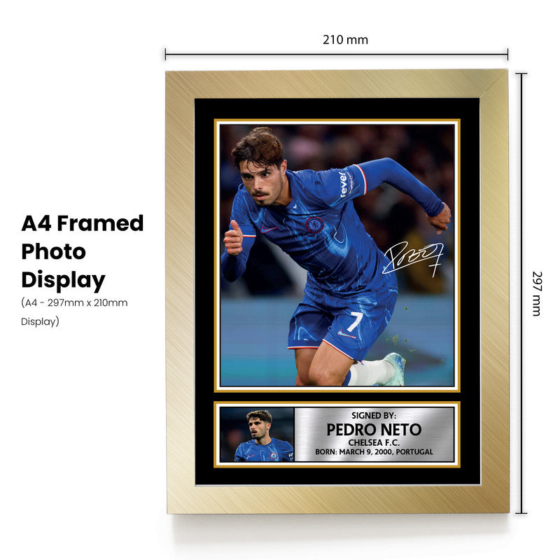 Pedro Neto Signed Autograph Poster Print – Chelsea F.C. – Portugal Football Memorabilia – Gift for Fans & Collectors