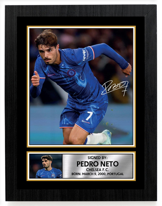 Pedro Neto Signed Autograph Poster Print – Chelsea F.C. – Portugal Football Memorabilia – Gift for Fans & Collectors