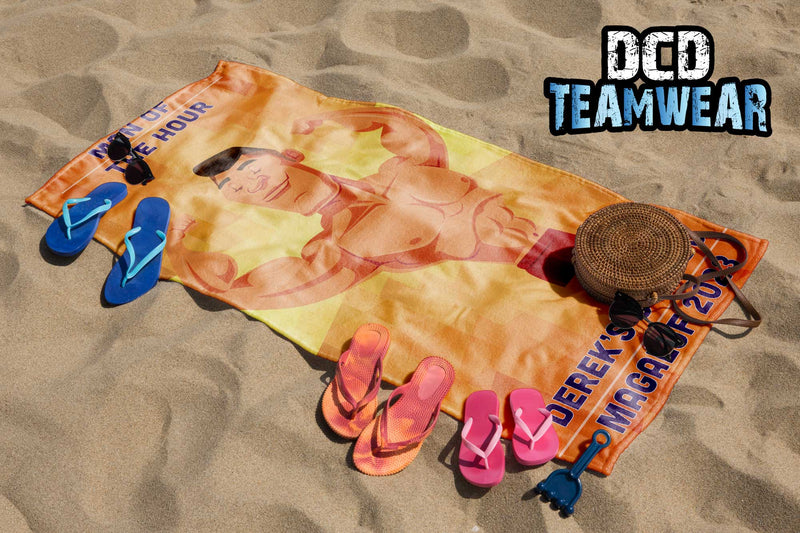 Personalised Strong Buff Bloke Stag Do Beach Towel