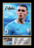Phil Foden Signed Autographed Portrait Poster Print – Manchester City & England Football Memorabilia Wall Art for Fans & Collectors