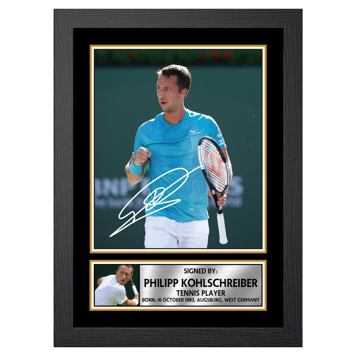 Philipp Kohlschreiber M625 Tennis Player Printed Signature Poster Print Gift