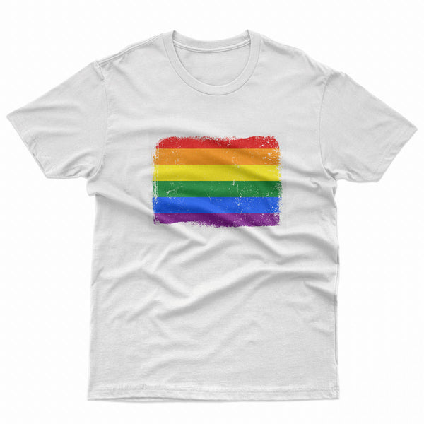 Pride Flag 1 pride flag t-shirt on a white tee