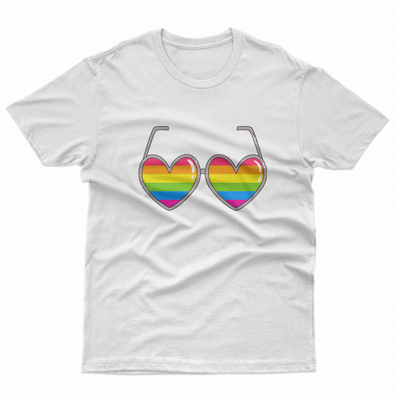 Pride Heart Glasses LGBT Gay Lesbian Tee