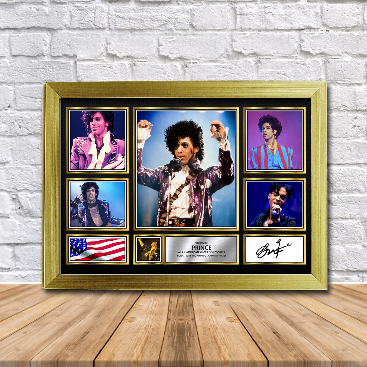 Prince Music Gift Framed Printed Signature Star Poster Print Wall Art Gift