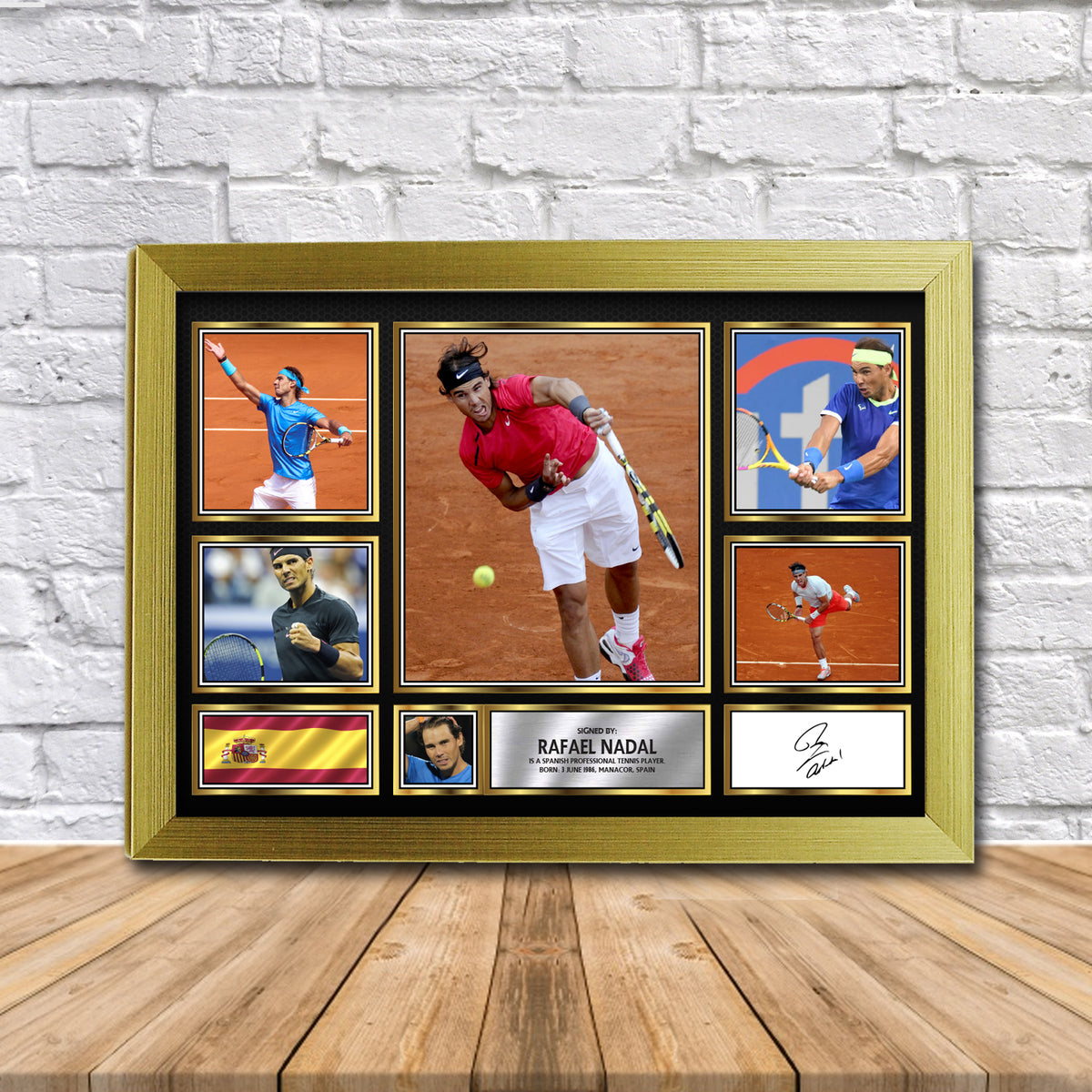 Rafael Nadal (2) Tennis Gift Framed Printed Signature Star Poster Print Wall Art Gift – Rafael Nadal Tennis Gift Framed Printed Signature Star Poster Print Wall Art