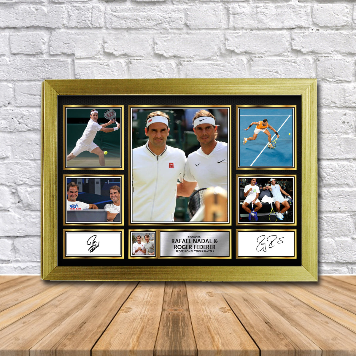 Rafael Nadal & Roger Federer Tennis Gift Framed Printed Signature Star Poster Print Wall Art Gift – Rafael Nadal & Roger Federer Tennis Gift Framed Printed Signature Star Poster