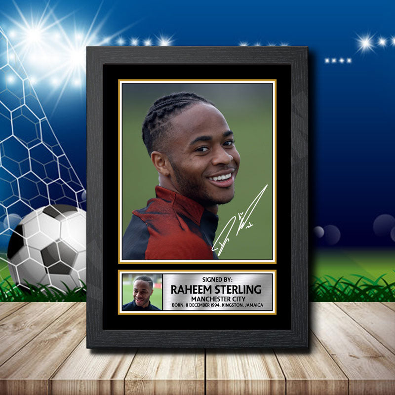 Raheem Sterling 2 Printed Signature Footballers Star Poster Print Framed Wall Art Gift – Raheem Sterling 2 Printed Signature Footballers Star Poster Print