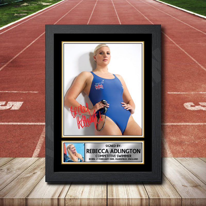 Rebecca Adlington 2 Printed Signature Athletics Star Poster Print Framed Wall Art Gift – Rebecca Adlington 2 Printed Signature Athletics Star Poster Print