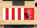 Personalised Football Club Colours Extra Large Mouse Mat (800mm x 300mm) - RED AND WHITE