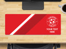 Personalised Football Club Colours Extra Large Mouse Mat (800mm x 300mm) - RED
