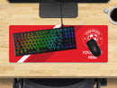 Personalised Football Club Colours Extra Large Mouse Mat (800mm x 300mm) - RED