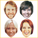Retro Abba Face Masks Pack Celebrity Face Mask Fancy Dress Cardboard Costume Mask