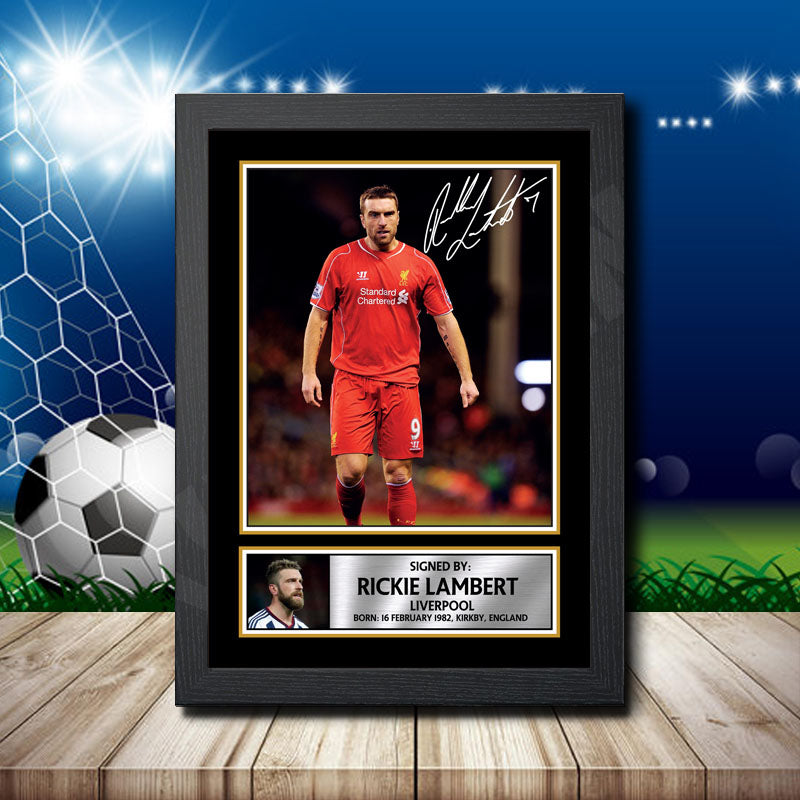 Rickie Lambert 1 Printed Signature Footballers Star Poster Print Framed Wall Art Gift – Rickie Lambert 1 Printed Signature Footballers Star Poster Print