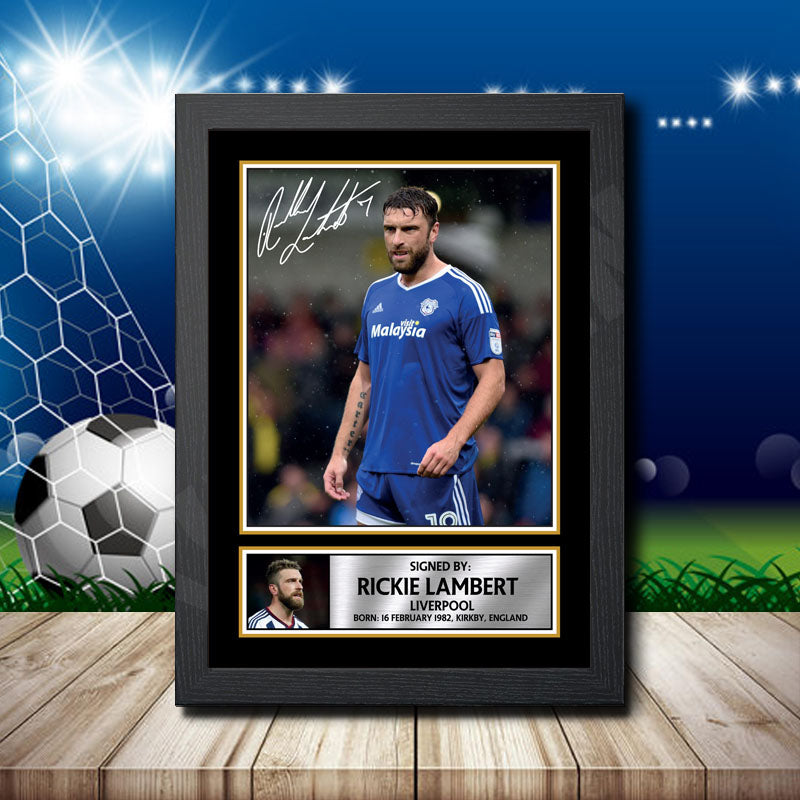 Rickie Lambert 2 Printed Signature Footballers Star Poster Print Framed Wall Art Gift – Rickie Lambert 2 Printed Signature Footballers Star Poster Print