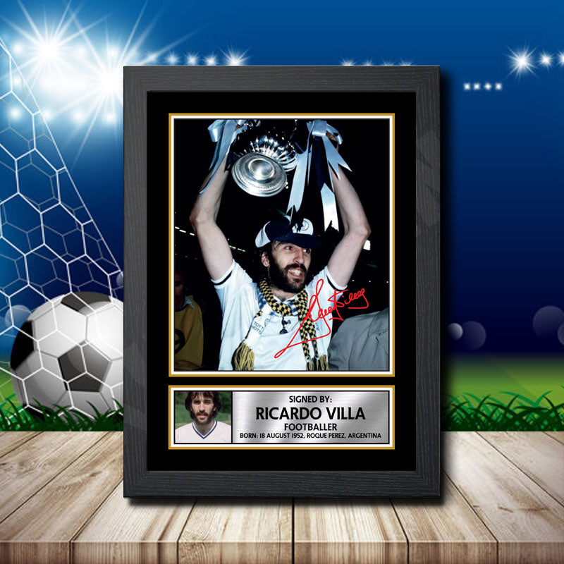 Ricky Villa 2 Printed Signature Footballers Star Poster Print Framed Wall Art Gift – Ricky Villa 2 Printed Signature Footballers Star Poster Print