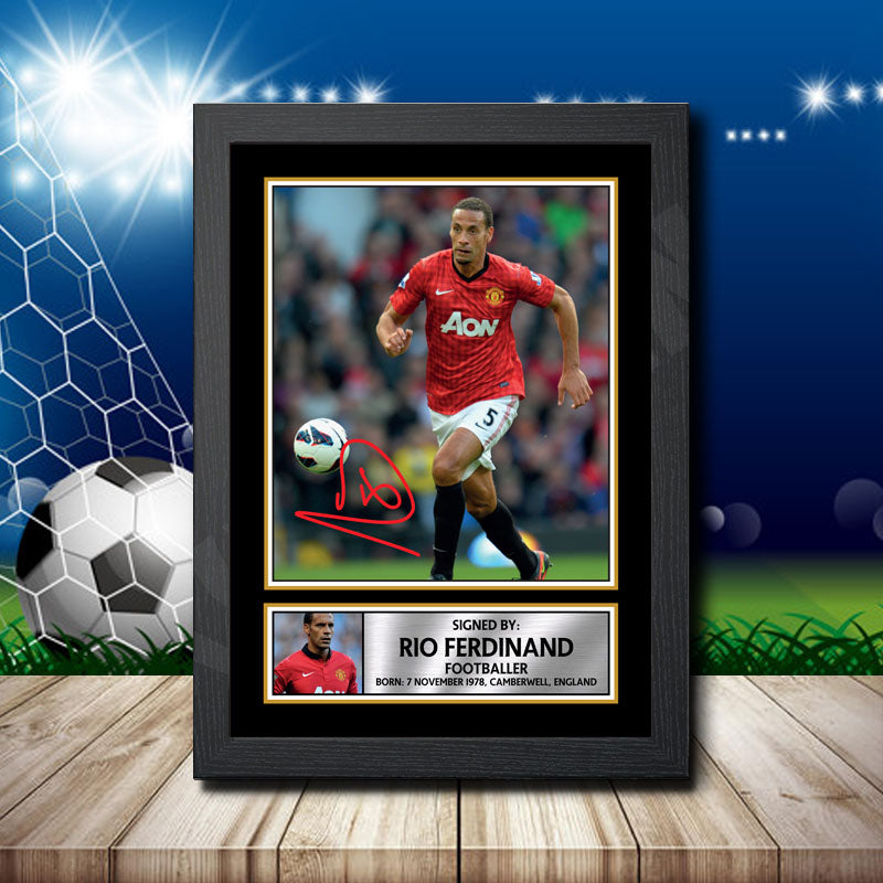 Rio Ferdinand 2 Printed Signature Footballers Star Poster Print Framed Wall Art Gift – Rio Ferdinand 2 Printed Signature Footballers Star Poster Print