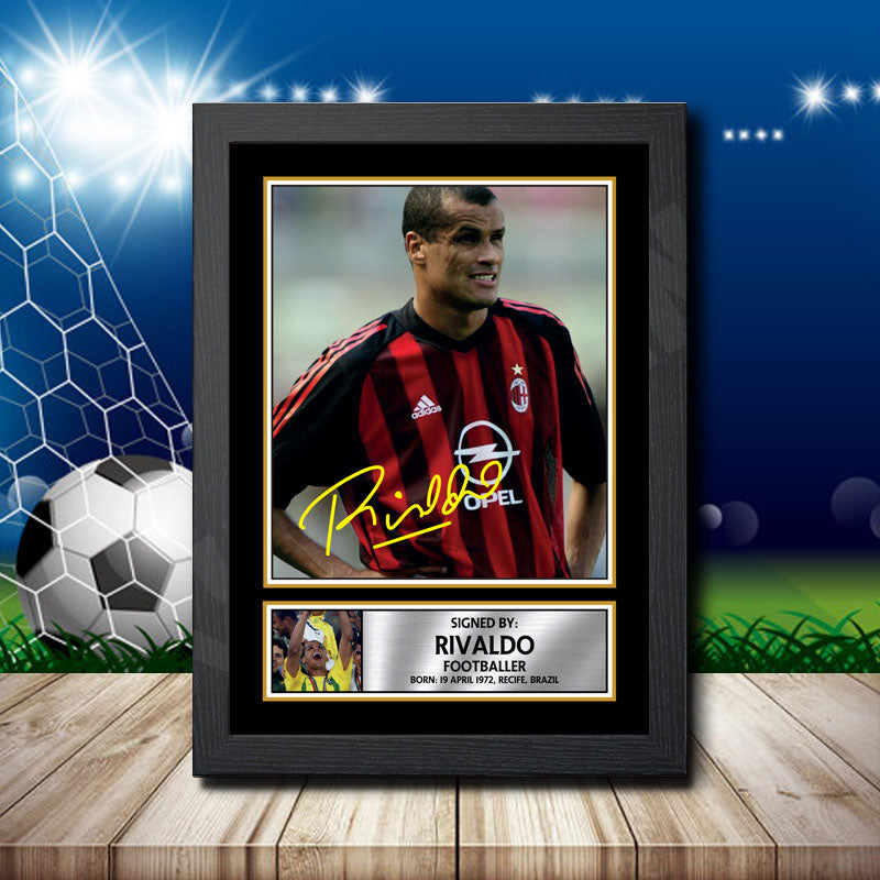 Rivaldo 2 Printed Signature Footballers Star Poster Print Framed Wall Art Gift – Rivaldo 2 Printed Signature Footballers Star Poster Print