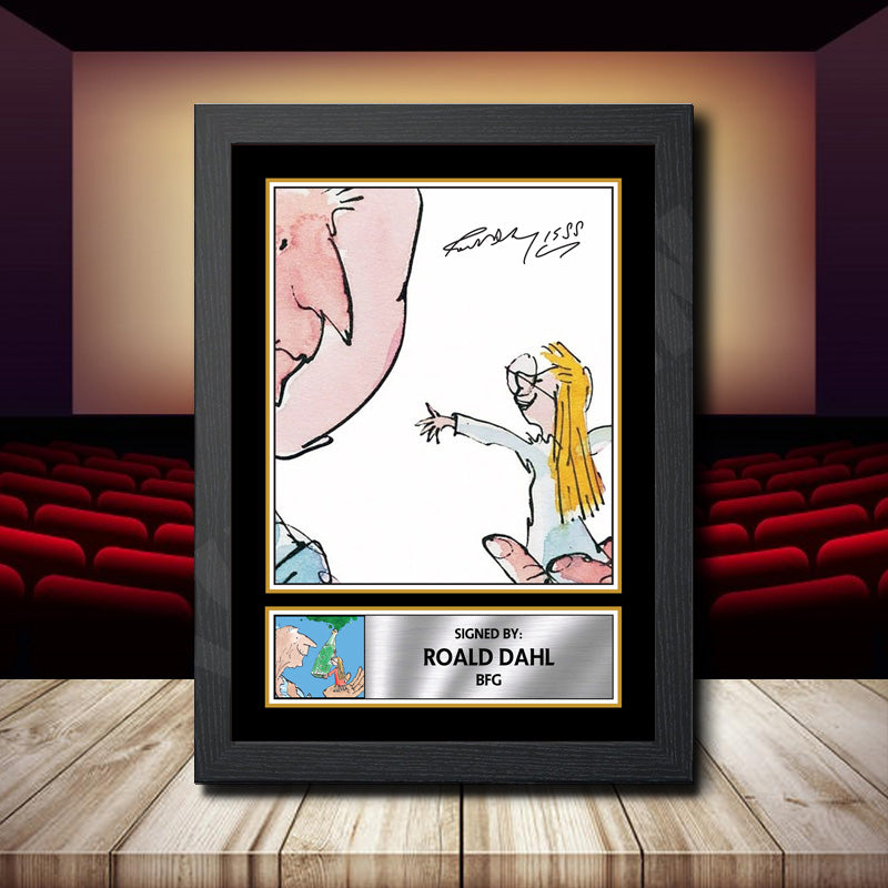 Roald Dahl Bfg Printed Signature Movie Star Poster Print Framed Wall Art Gift – Roald Dahl Bfg Printed Signature Movie Star Poster Print