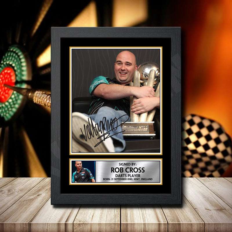 Rob Cross Printed Signature Darts Star Poster Print Framed Wall Art Gift – Rob Cross Printed Signature Darts Star Poster Print