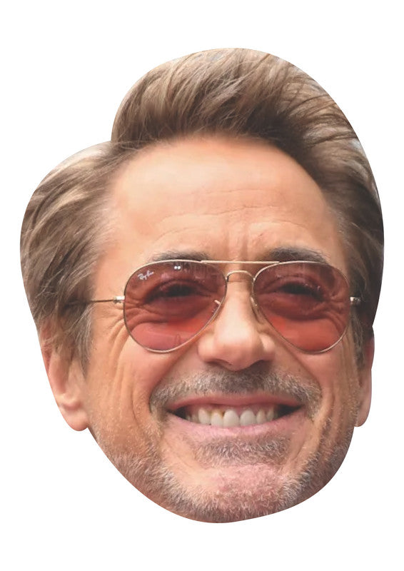 Robert Downey Jr Face Mask – Hollywood Actor Fancy Dress Mask for Stag Do, Costume Parties & Film Fans – Adult Card Mask