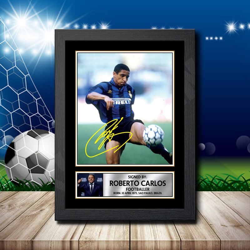 Roberto Carlos 2 Printed Signature Footballers Star Poster Print Framed Wall Art Gift – Roberto Carlos 2 Printed Signature Footballers Star Poster Print