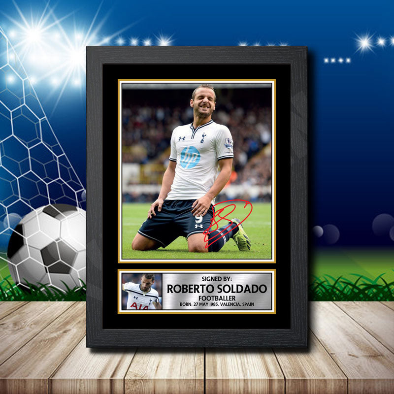 Roberto Soldado 2 Printed Signature Footballers Star Poster Print Framed Wall Art Gift – Roberto Soldado 2 Printed Signature Footballers Star Poster Print