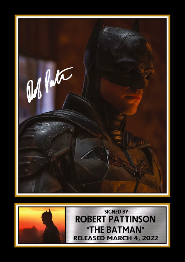 Robert Pattinson The Batman Printed Signature Poster – DC Superhero Movie Wall Art – 2022 Batman Film Wall Art Print for Fans