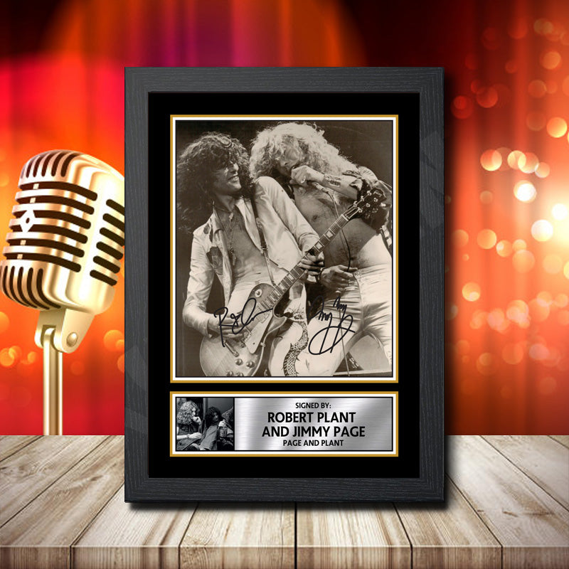 Robert Plant Jimmy Page 1 – Printed Signature Music Star Print – Robert Plant Jimmy Page 1