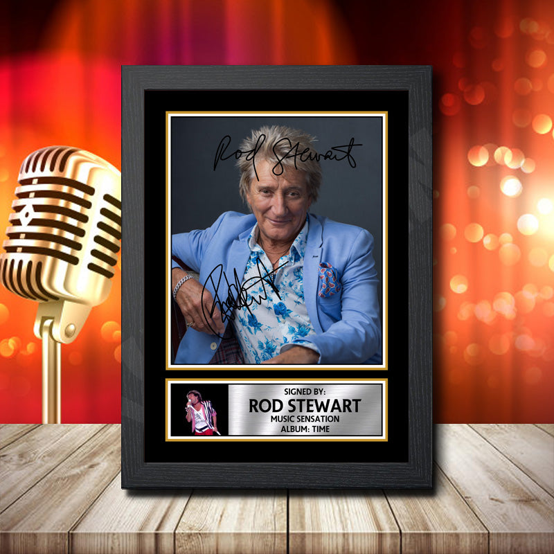 Rod Stewart Time 2 Printed Signature Music Star Poster Print Framed Wall Art Gift – Rod Stewart Time 2 Printed Signature Music Star Poster Print