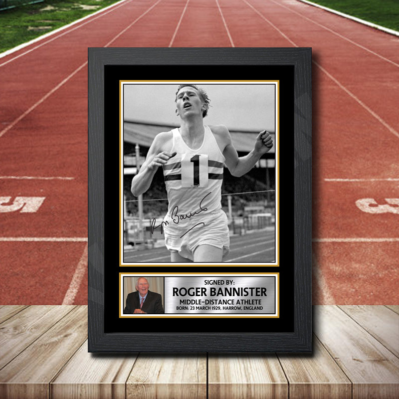 Roger Bannister 2 Printed Signature Athletics Star Poster Print Framed Wall Art Gift – Roger Bannister 2 Printed Signature Athletics Star Poster Print