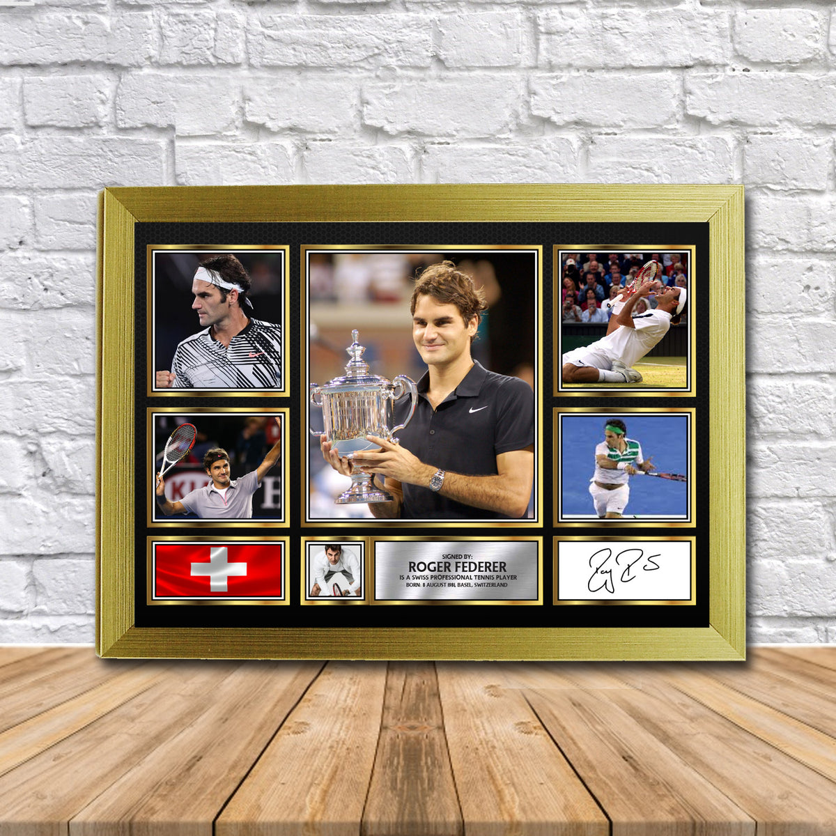 Roger Federer Tennis Gift Framed Printed Signature Star Poster Print Wall Art Gift – Roger Federer Tennis Gift Framed Printed Signature Star Poster Print Wall Art