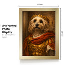 Roman Emperor Dog Poster – Julius Caesar Inspired Dog Wall Art – Funny Ancient Rome Dog Painting – Classical Military Pet Portrait Decor