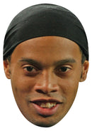 Ronaldinho Face Mask – Brazil Football Legend Inspired Card Face Mask, Soccer Fan Party Accessory, Sports Supporter Prop, Football Gift for Fans