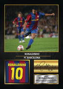 Ronaldinho Barcelona Signed Poster Print – FC Barcelona Football Wall Art – Printed Autograph Soccer Memorabilia – Ronaldinho Fan Gift Decor