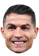 Cristiano Ronaldo Face Mask – Portugal Football Legend Inspired Card Face Mask, Soccer Fan Party Accessory, Sports Supporter Fancy Dress Prop