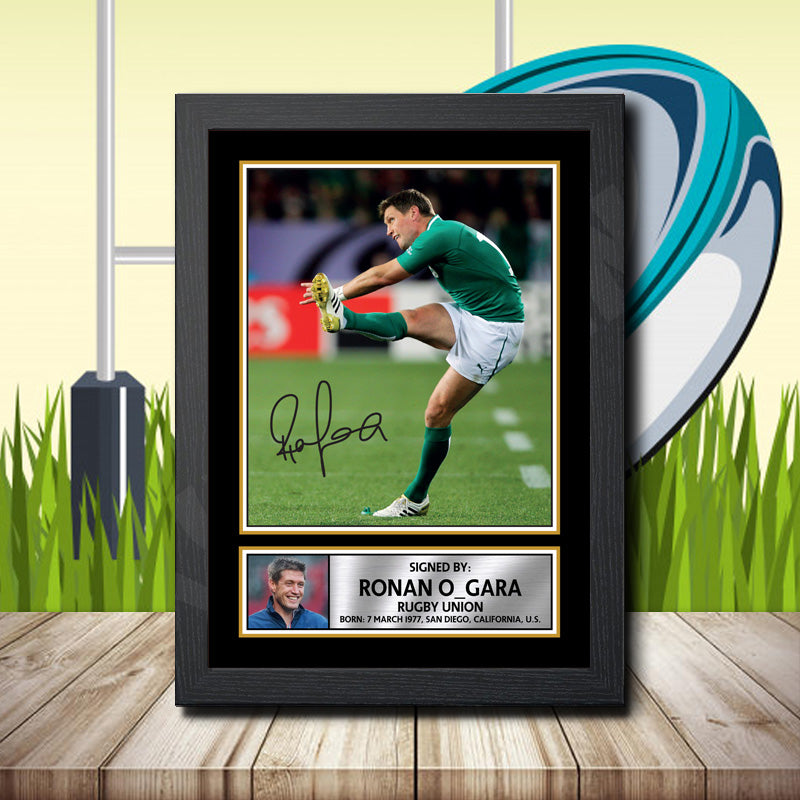 Ronan O Gara 2 Printed Signature Rugby Star Poster Print Framed Wall Art Gift – Ronan O Gara 2 Printed Signature Rugby Star Poster Print
