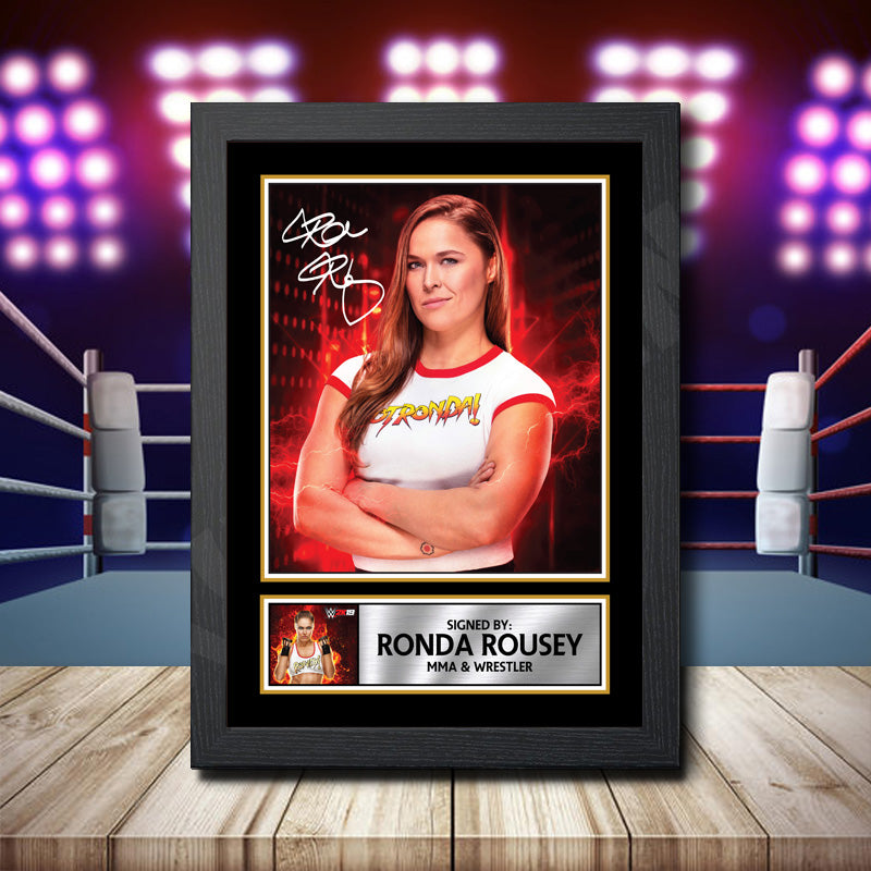 Ronda Rousey 1 Printed Signature Wwe Star Poster Print Framed Wall Art Gift – Ronda Rousey 1 Printed Signature Wwe Star Poster Print