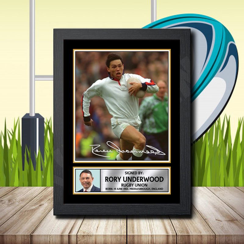 Rory Underwood 2 Printed Signature Rugby Star Poster Print Framed Wall Art Gift – Rory Underwood 2 Printed Signature Rugby Star Poster Print