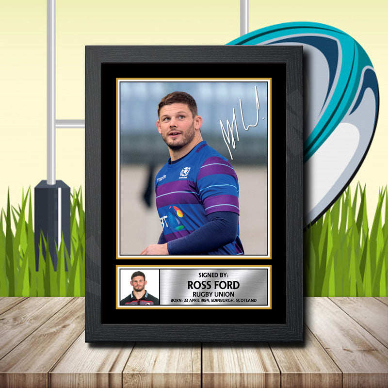 Ross Ford 1 Printed Signature Rugby Star Poster Print Framed Wall Art Gift – Ross Ford 1 Printed Signature Rugby Star Poster Print